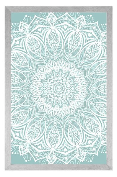 Plakát detail Mandala harmonie na modrém pozadí