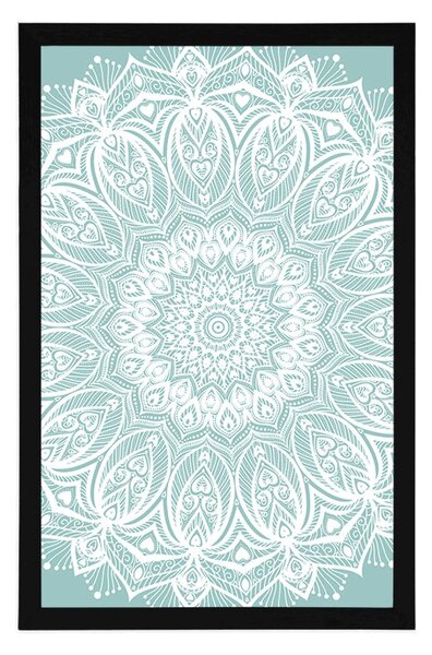 Plakát detail Mandala harmonie na modrém pozadí
