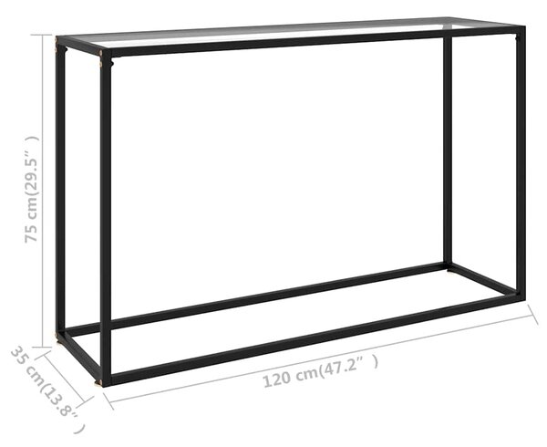 Konzolový stolek průhledný 120 x 35 x 75 cm tvrzené sklo 322815