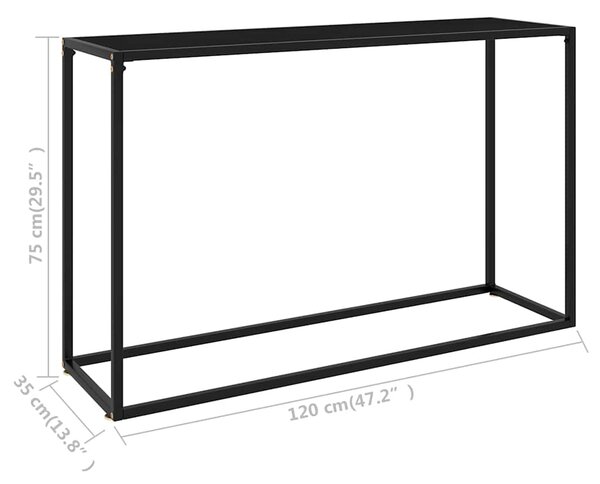 Konzolový stolek černý 120 x 35 x 75 cm tvrzené sklo 322816