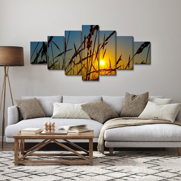 Obraz - Západ slunce v louce (210x100 cm)
