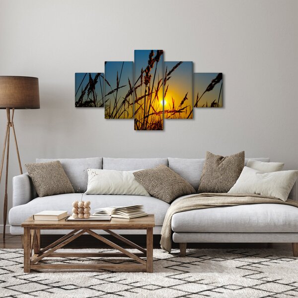 Obraz - Západ slunce v louce (125x70 cm)