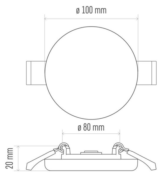 EMOS Lighting LED panel 100mm, kruhový vestavný bílý, 8W neut. bíla, IP65 1540110820