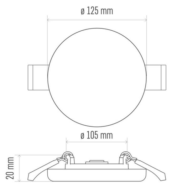 EMOS Lighting LED panel 125mm, kruhový vestavný bílý, 11W neutr. b., IP65 1540111120