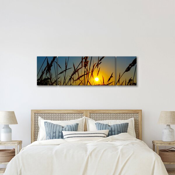 Obraz - Západ slunce v louce (170x50 cm)