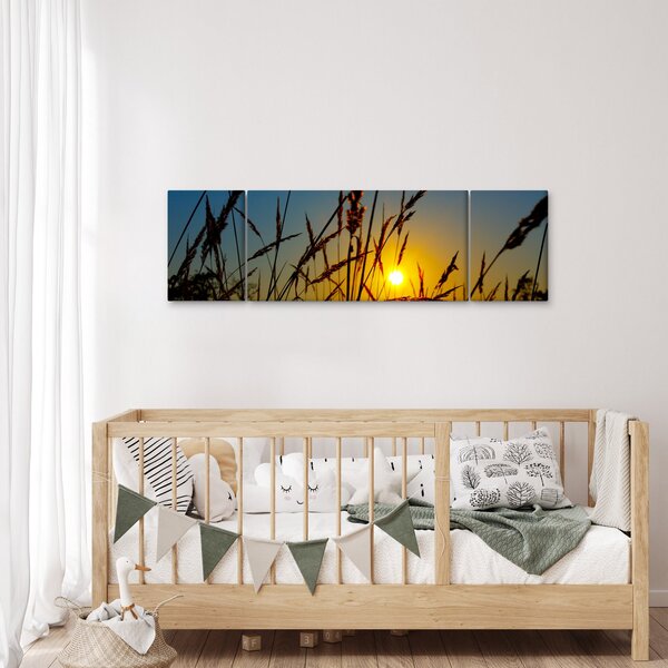 Obraz - Západ slunce v louce (170x50 cm)