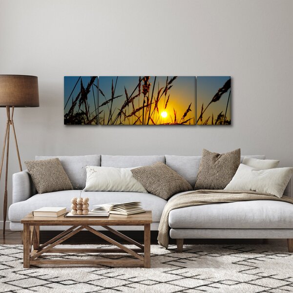 Obraz - Západ slunce v louce (170x50 cm)