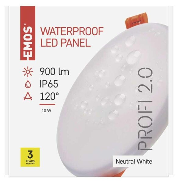 EMOS Lighting LED panel 125mm, kruhový vestavný bílý, 11W neutr. b., IP65 1540111120