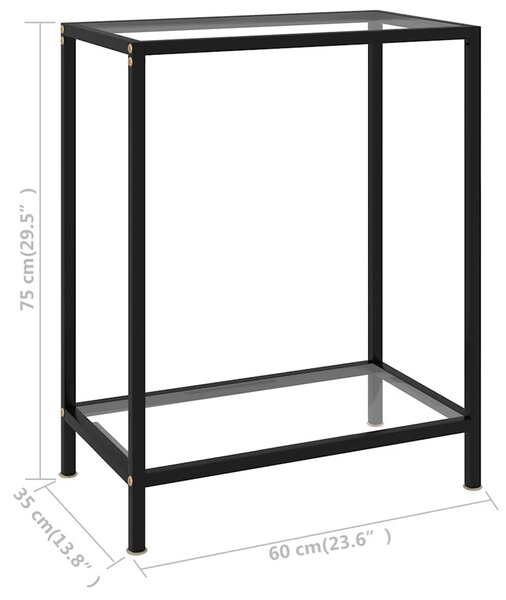 Konzolový stolek transparentní 60 x 35 x 75 cm tvrzené sklo 322827