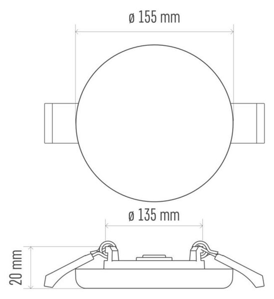 EMOS Lighting LED panel 155mm, kruhový vestavný bílý, 13W neutr. b., IP65 1540111520