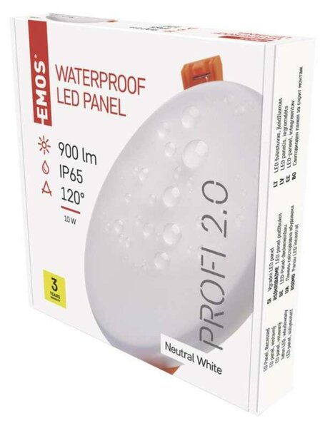 EMOS Lighting LED panel 125mm, kruhový vestavný bílý, 11W neutr. b., IP65 1540111120