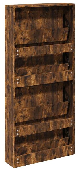 Botník se zrcadlem 4patrový kouřový dub 63 x 17 x 134 cm 3228277