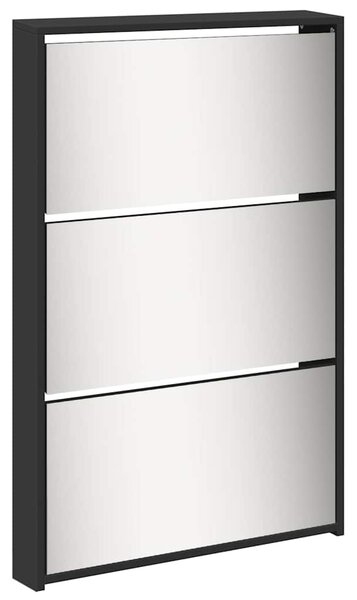 Botník se zrcadlem 5patrový černý 63 x 17 x 169,5 cm 3228280
