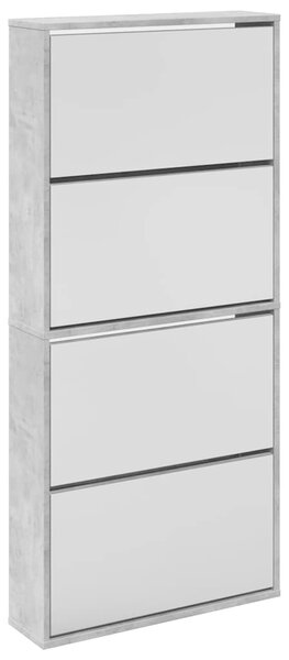 Botník se zrcadlem 4patrový betonově šedý 63 x 17 x 134 cm 3228275