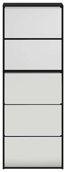 Botník se zrcadlem 5patrový černý 63 x 17 x 169,5 cm 3228280
