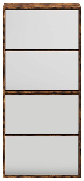 Botník se zrcadlem 4patrový kouřový dub 63 x 17 x 134 cm 3228277