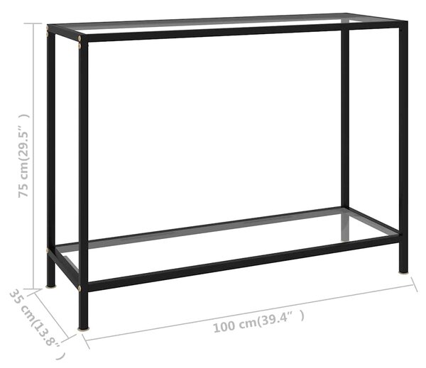 Konzolový stolek transparentní 100 x 35 x 75 cm tvrzené sklo 322835
