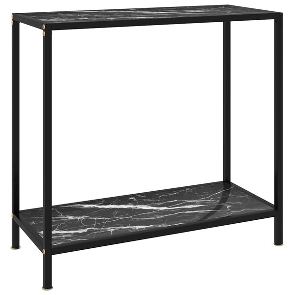 Konzolový stolek černý 80 x 35 x 75 cm tvrzené sklo 322834