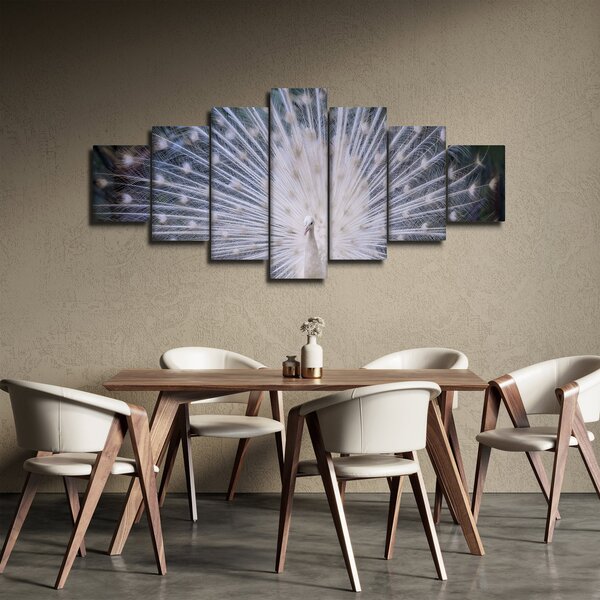 Obraz - Bílý páv (210x100 cm)
