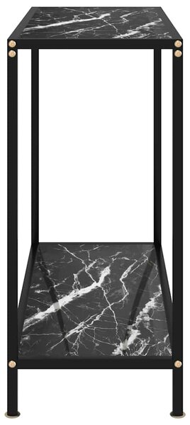 Konzolový stolek černý 80 x 35 x 75 cm tvrzené sklo 322834