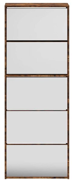 Botník se zrcadlem 5patrový kouřový dub 63 x 17 x 169,5 cm 3228283