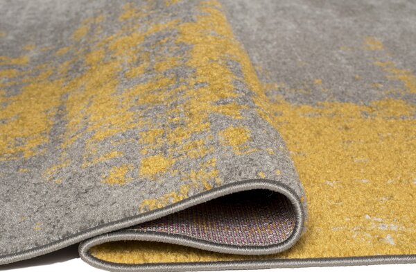 Makro Abra Moderní kusový koberec SPRING H172A tmavě žlutý Rozměr: 70x200 cm