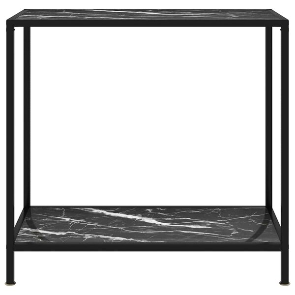 Konzolový stolek černý 80 x 35 x 75 cm tvrzené sklo 322834