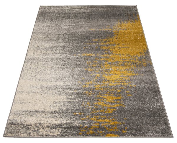 Makro Abra Moderní kusový koberec SPRING H172A tmavě žlutý Rozměr: 70x200 cm