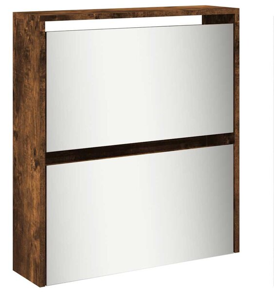 Botník se zrcadlem 5patrový kouřový dub 63 x 17 x 169,5 cm 3228283