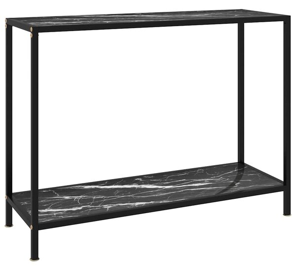 Konzolový stolek černý 100 x 35 x 75 cm tvrzené sklo 322838