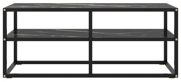 TV stolek černý s černým mramorovým sklem 100 x 40 x 40 cm 322858