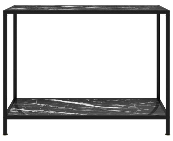 Konzolový stolek černý 100 x 35 x 75 cm tvrzené sklo 322838