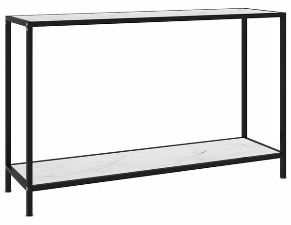 Konzolový stolek bílý 120 x 35 x 75 cm tvrzené sklo 322841