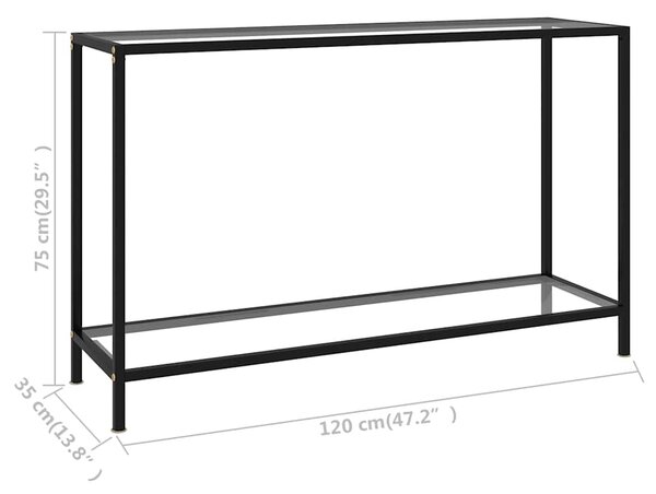 Konzolový stolek průhledný 120 x 35 x 75 cm tvrzené sklo 322839