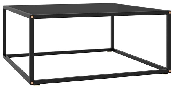 Konferenční stolek černý s černým sklem 80 x 80 x 35 cm 322876