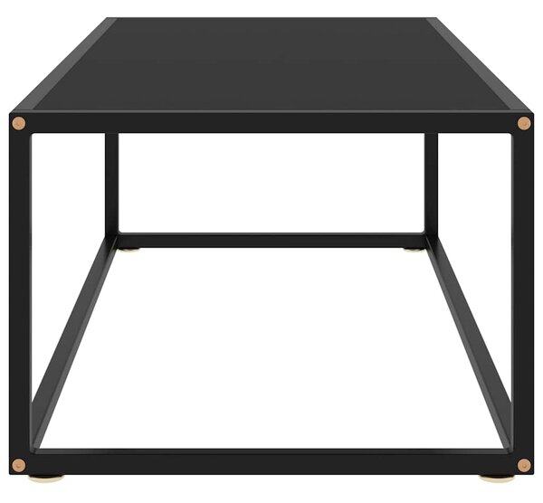 Konferenční stolek černý s černým sklem 100 x 50 x 35 cm 322880