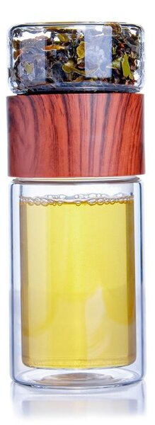 Skleněná láhev na čaj TORO 205ml+85ml borosilikátové dvojité sklo