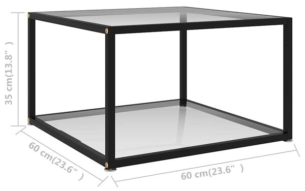 Konferenční stolek průhledný 60 x 60 x 35 cm tvrzené sklo 322887