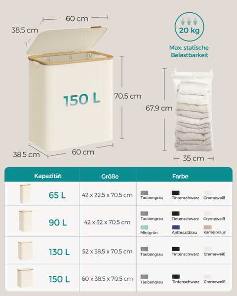 Prádelní koš 150L LCB515W01