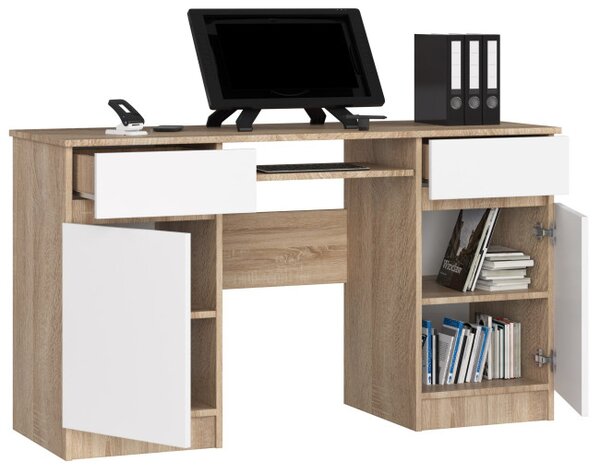 Kancelářský stůl CLP A5 2D 2SZ sonoma / bílý
