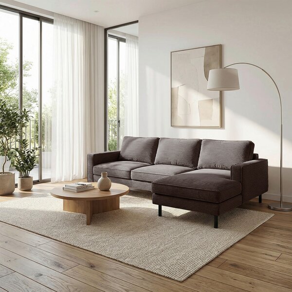 ROHOVÁ SEDAČKA, textil, šedohnědá Livetastic - Sedací soupravy, Online Only
