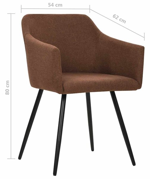 Jídelní židle 2 ks hnědé textil 323096