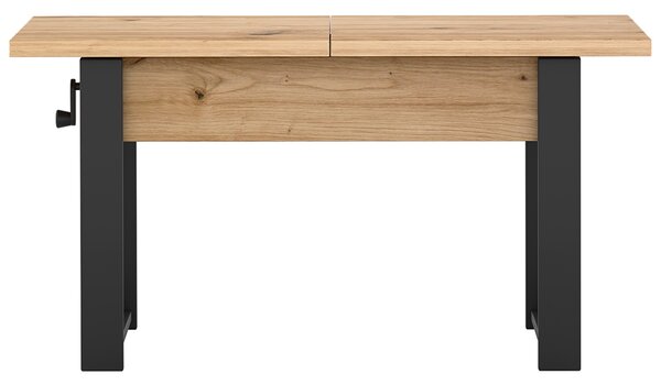 Rozkládací polohovací konferenční stolek HOGO 3v1 | 120-157x62,5-74,5x67 cm | síla horní desky 32 mm | dub artisan/černé nohy