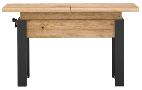 Rozkládací polohovací konferenční stolek HOGO 3v1 | 120-157x62,5-74,5x67 cm | síla horní desky 32 mm | dub artisan/černé nohy
