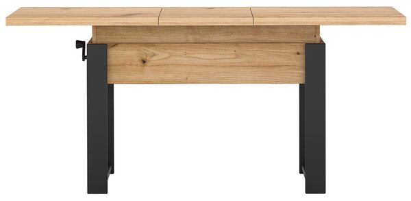 Rozkládací polohovací konferenční stolek HOGO 3v1 | 120-157x62,5-74,5x67 cm | síla horní desky 32 mm | dub artisan/černé nohy