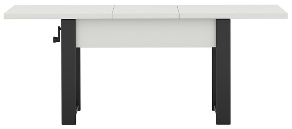 Rozkládací polohovací konferenční stolek HOGO 3v1 | 120-157x62,5-74,5x67 cm | síla horní desky 32 mm | bílá/černé nohy