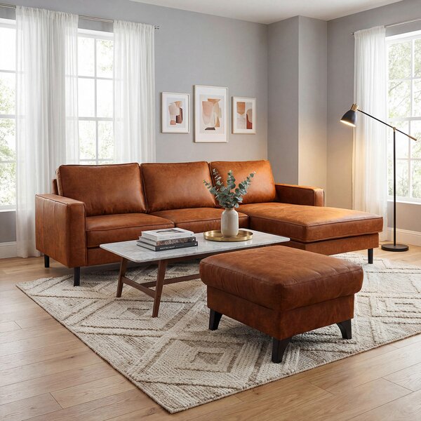 TABURET, textil, kůže, 70/48/60 cm Livetastic - Kožené sedačky, Online Only