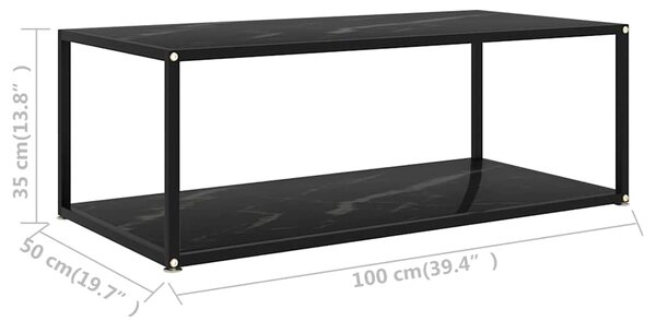 Konferenční stolek černý 100 x 50 x 35 cm tvrzené sklo 322900