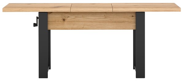 Rozkládací polohovací konferenční stolek HOGO 3v1 | 120-157x62,5-74,5x67 cm | síla horní desky 32 mm | dub artisan/černé nohy