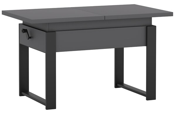 Rozkládací polohovací konferenční stolek HOGO 3v1 | 120-157x62,5-74,5x67 cm | síla horní desky 32 mm | tmavě šedá/černé nohy